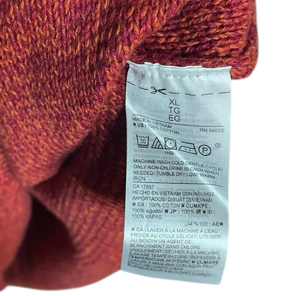 Old Navy Marled V-Neck Tunic Sweater – Size XL – Marled Red – 100% Cotton